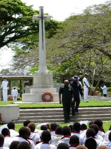 11 September 2014 Centenary Service at Bitapaka, Rabaul Below: Jim Kemsley whose father was with the ANMEF