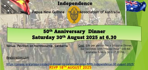 PNGAA Canberra Dinner  to celebrate PNG's 50th Independence - 30 August 2025